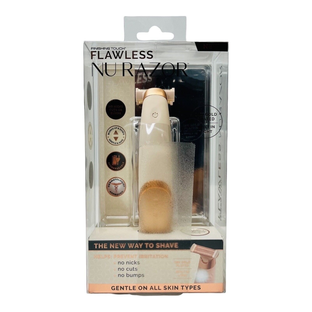 Finishing‎ Touch Flawless Nu Razor Rechargeable 18K Gold Plated Built in Light